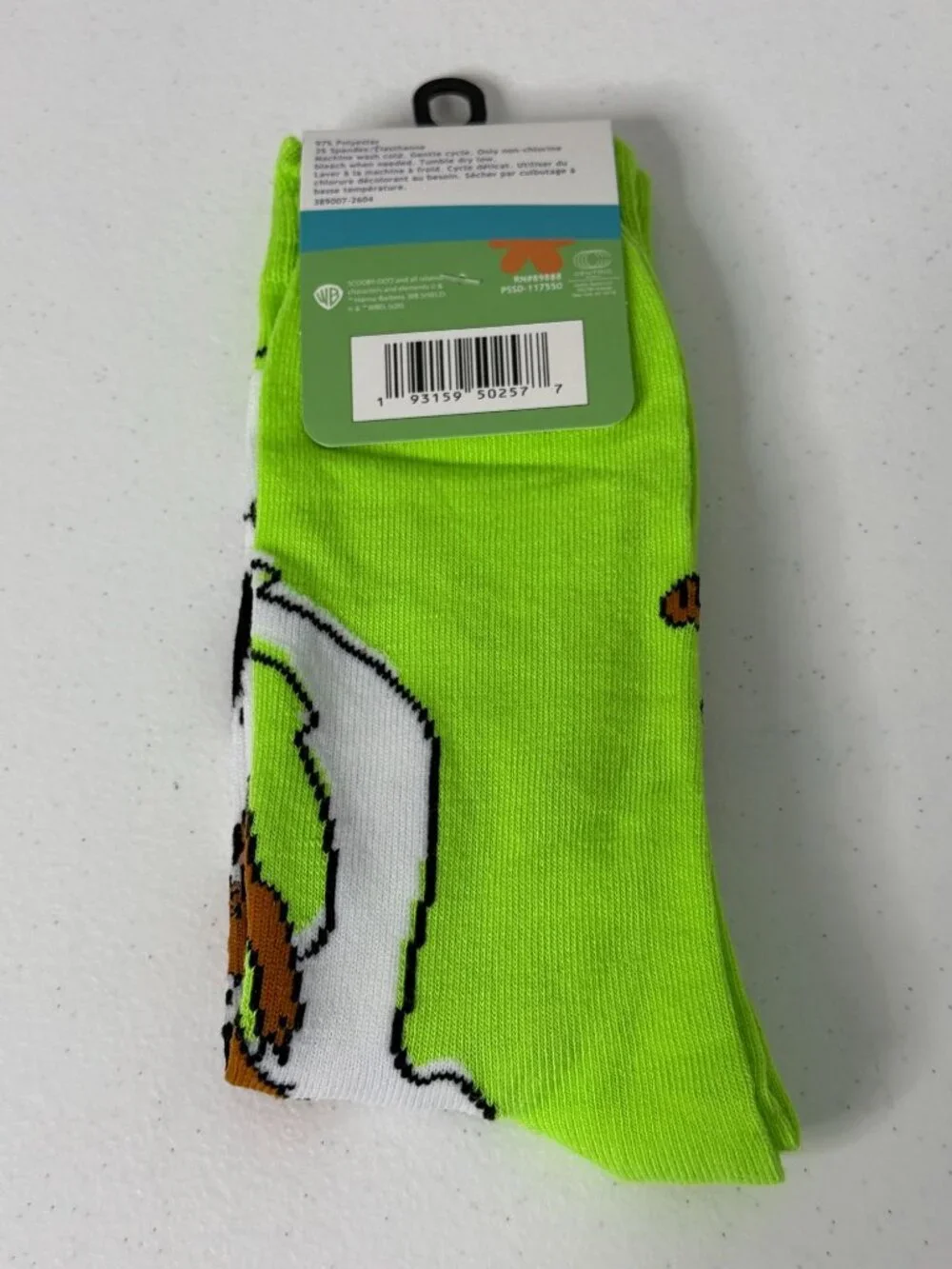 Scooby-Doo Boo Ghost Halloween Green Crew Socks Size 6-12 NWT